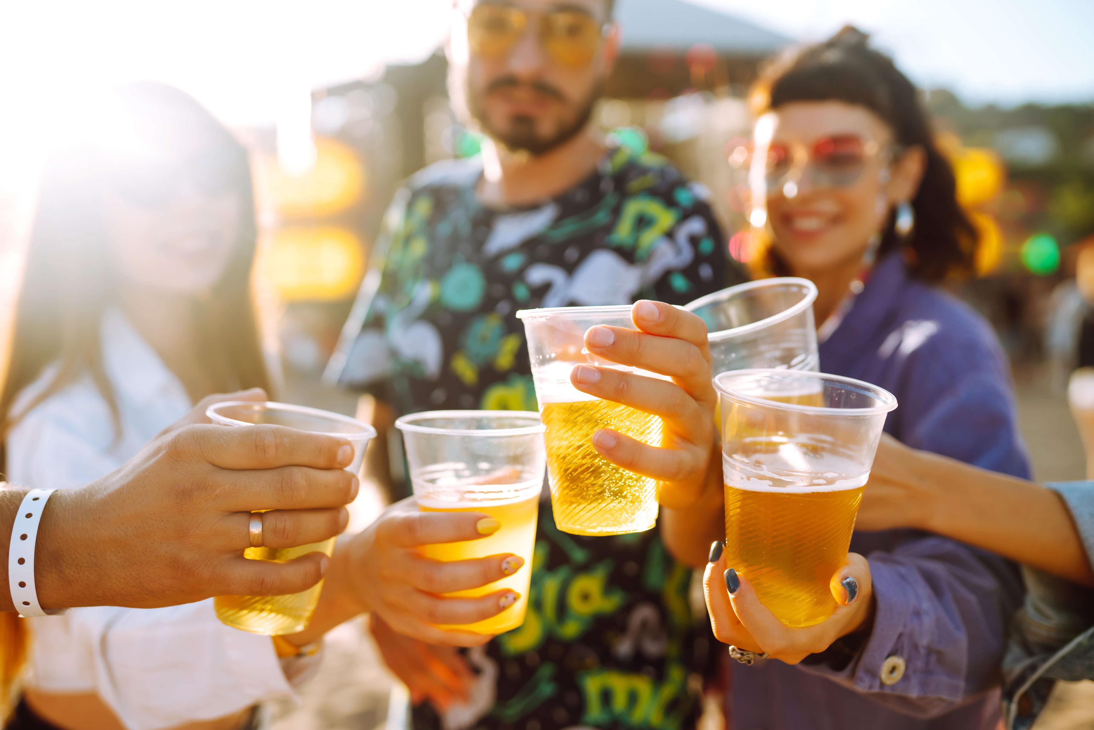 friends at beer festival