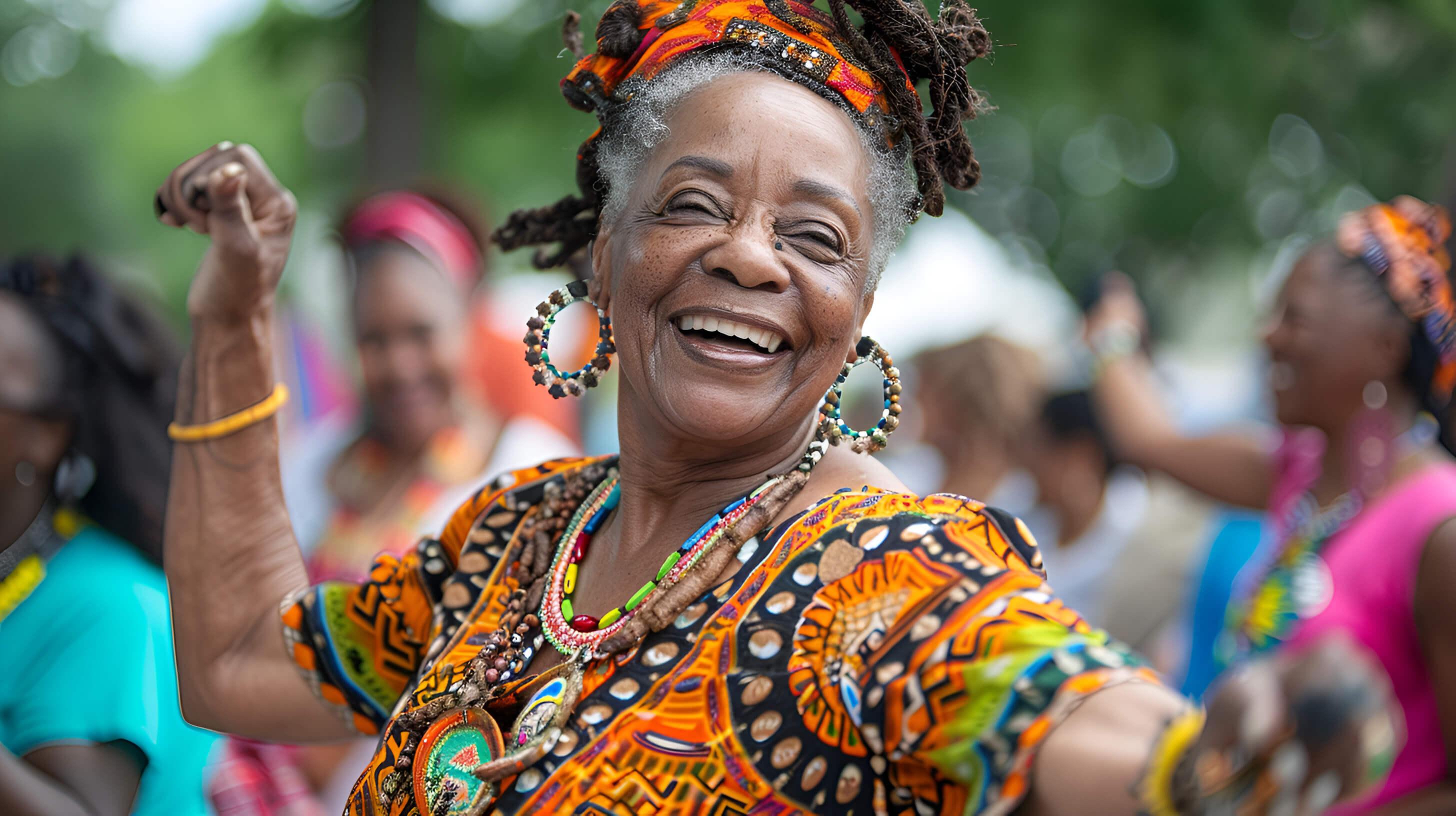 Woman at festival dancing